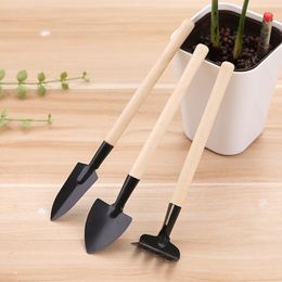 3 PieceSet Mini Gardening Potting Tools Woode Handle Shovel Rake Shovel Multifunctional Household Plant Bonsai Toolsgarden tool