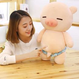 Plush Dolls Scampish Piggy Plush Toys Cute Pig Stuffed Cartoon Animal Doll Soft Nap Pillow Sofa Cushion Kids Girlfriends Birthday Best Gifts H240521