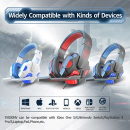 Gaming Headset Mic Stereo Surround Headphone 3.5mm Wired For PS4 Xbox PC Computer wholesale SY830MV