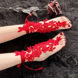 3PCS 6 Paris Sexy Lingerie Embroidery Flower Foot Hollow Out Socks Exotic Accessoriers Bundle Lace Stockings Anklet Wear Women Girls