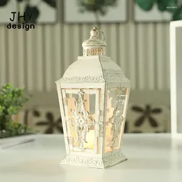 Table Lamps White Retro Lamp Metal Candle Holder Hanging Lantern With Led For Weddings Party Patio Indooor Outdoor Home Decor