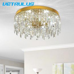 Chandeliers Modern Crystal Ceiling Lamp Living Dining Room Led Nordic Round Pendant Luxury Home Applicance Decor Luminaire