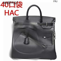 Tote Bag 40cm Hac Large Handbags Pocket Genuine Leather Mens Travel Handbag rj