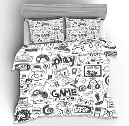 Bedding sets 3d Digital Gamer Print Set Quilt Cover with cases Twin 3Pcs Video Game Comforter Full Queen King Double Size H240521 UHQQ