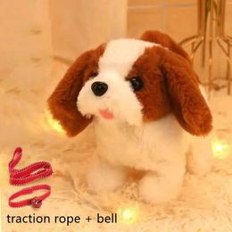 Plush Dolls Walking and barking tail wagging plush baby toy dog interactive electronic pet dog Montessori childrens toy H240521 R53J