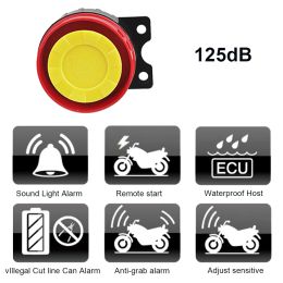 12V Motorcycle Alarm 125db High Power Siren Security Alarm System Anti-theft Burglar Alarm Speaker For Bike Scooter Protection