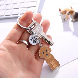 Keychains Poodle Teddy Dog Key Chains For Women Men Christmas Gift Metal Bag Charm Car Keychain Ring Holder Accessories