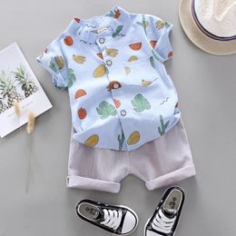 Clothing Sets Baby Clothes Set Boys Fashion Casual Suit Spring Summer Kids Comforts Crew-neck Short Sleeve Top Pants 2Pcs 12M-4 Years