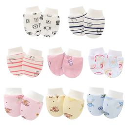 Anti Scratching Gloves Soft Cotton Mitten Newborn Protection Face Scratch Mittens Infant Handguard Supplies Baby boys girls L2405