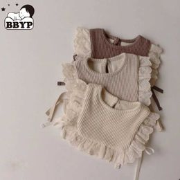 Bibs Burp Cloths The shirt on the front shirt water absorbing and dripping baby clothing accessories fashionable sweet cotton Gauze bib baby bib d240522