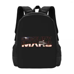 School Bags Occupy-Mars Simple Stylish Student Schoolbag Waterproof Large Capacity Casual Backpack Travel Laptop Rucksack