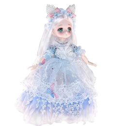 Dolls Attractive Anime Eye 1/6 Bjd Byte Doll suitable for children and girls DIY ball connection comic doll 30cm with dress dress S2452202