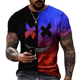 Men's T-Shirts Summer 3D Strt Trend Pattern T Shirt For Men Hip Hop Style Comfortable Breathable Material Round Neck Short Slve Clothing T240522