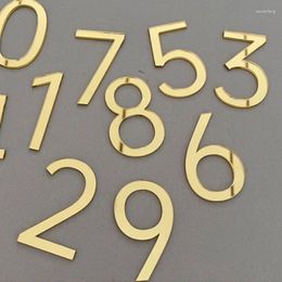 Decorative Figurines 3D Acrylic 0-9 Door Number Self Adhesive El Office Gold Digital Plate Apartment Address Sign Stickers Mailbox Plaque