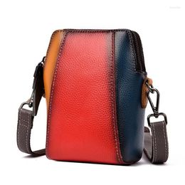 Shoulder Bags First Layer Cowhide Leather Female Shell Bag Purses And Handbags Luxury Designer Gradient Crossbody For Women