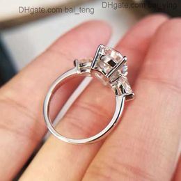 Original 925 Silver Drop ring Pear-shaped Diamond Wedding Engagement Cocktail Women Topaz Rings finger Fine Jewelry wholesale