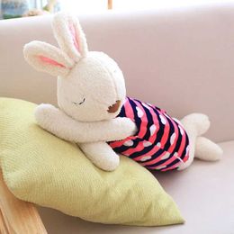 Plush Dolls Cute Rabbit Plush Pillows Soft Bunny Stuffed Animals Doll Soft Comfort Sleeping Appease Lying Rabbit Pillow Toys for Girl Gifts H240521 JBYD