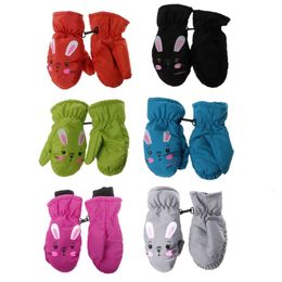 Children Winter Warm Boys Girls Waterproof Windproof Non-slip Snow Mittens Extended Wrist Skiing Sports Gloves L2405