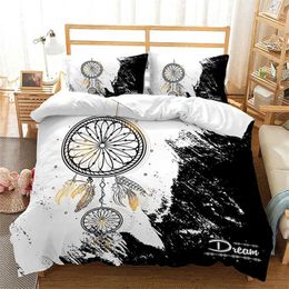 Bedding sets Dreamcatcher Duvet Cover Bohemia Comforter Microfiber Feather Set Full Twin for Girls Teens Adults Bedroom Decor H240521 X98W