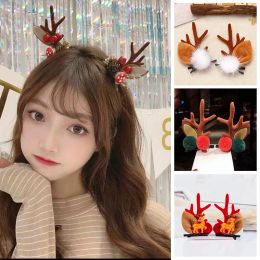 2Pcs/lot Christmas Hair Clips For Women Girls Antler Deer Ear Hairpin Hairgrips Kids New Year Barrettes Hair Accessories Jewellery