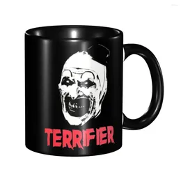 Mugs Terrifier Art The Clown Merch Coffee Mug Cute Halloween Tea Cups Gift For Women Men