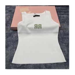 Designer Tank Top Womens Tanks Camis Summer Women Vest Designer Tanks Fashion Sleeveless Knitted Tank Top Sexy Tight Letter White Student Tank Casual Sports One Size