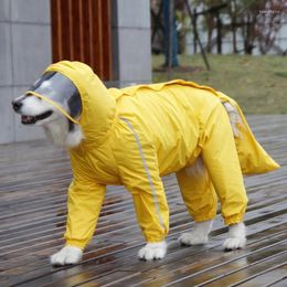 Dog Apparel Pet Raincoat Large Golden Retriever Samoyed Belly Protection Waterproof Rainy Day Clothing Four Feet Outdoors