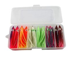24pcs 10cm Soft Octopus Fishing Lures For Jigs Mixed Colour Luminous Silicone Octopus Skirt Artificial Jigging Bait Set With Box8433750