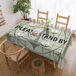 Table Cloth Please Stand By Tablecloth 54x72in Waterproof Decorative Border Indoor/Outdoor