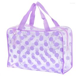 Storage Bags Waterproof Transparent PVC Travel Cosmetic Bag Dot Design Women Make Up Case Clear Shopper Organizer Toiletry Kit