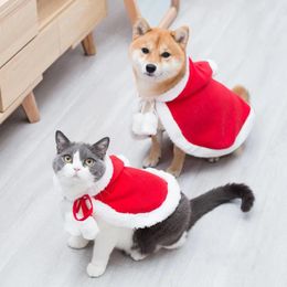 Dog Apparel 2024 Christmas Dogs Clothes Pets Dress Cloak Coat Jacket Autumn Winter Warm Clothing Red Riding Hood Deer Costume