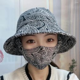 Berets With Mask Agricultural Work Hat Bucket Dust Sunscreen Four Seasons Wide Brim Fisherman Outdoor Sports