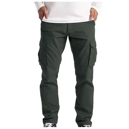 Men's Pants Summer Mens Cargo Solid Color Streetwear Multiple Pockets Work Trousers Male Tactical 2024 Casual Joggers Clothing