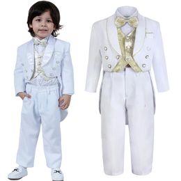 Baptism Outfit for Boys Kids Tuxedo Baby Christening Suit Toddler Wedding Ceremony Blessing Clothes Infant Winter Formal Set 240521