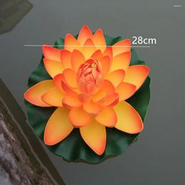 Garden Decorations 11-in Artificial EVA Water Lilies Fake Lotus Flower Plants For Ponds Ornaments Floating Pads
