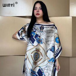 Wholesale Summer Sexy African Dress Classic Fashion Print Beach Wear Women 2024 Loose Femme Robe Muslim Cover Ups