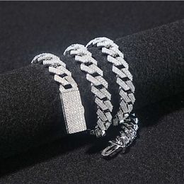 Gelado 925 prata jóias de hip hop moissanite bust Down Lab cultivado diamante moda 10k 14k colar miami cuba cadeia