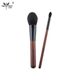 Makeup Brushes Anmor Professional Makeup Brush Set 2PCs Soft Goat Hair Powder Blending Brush High Quality eye shadow Brush Set H20 Q240522