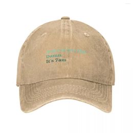 Berets Damn... Its 7am Baseball Caps Fashion Denim Fabric Hats Outdoor Adjustable Casquette Sports Cowboy Hat For Men Women