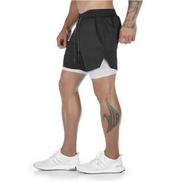 Men's Shorts Spider Print 2-in-1 Mens Gym Exercise Running Shorts with Phone Pocket Towel Loop Sports Activity Clothing Q240522