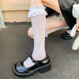 Women Socks Mesh Lace Fashion Breathable JK Mid Length Summer Sweet Thin