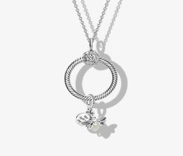 S925 Silver Colour Necklace Women with Diy o Circle Pendant Fit Original Collar 73462858478887