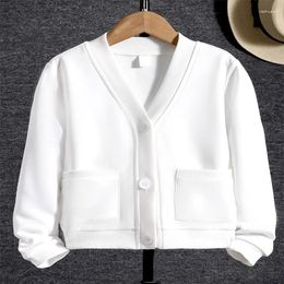 Jackets Autumn And Winter Girls Cute Cold Warm Solid Colour Single Breasted Jacket Coat For Daily Leisure Birthday Party Clothing