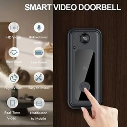 Smart Home Doorbell Tuya WIFI Camera Security Alarm Peephole HD Night Vision Video Intercom Waterproof Wireless monitor 240516