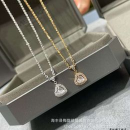 Necklace Designer for Woman Messikas Luxury Messijersey Charm Necklace High Version Mei Family Diamond Heart Necklace Womens 18k Rose Gold Cnc Exquisite Engraving