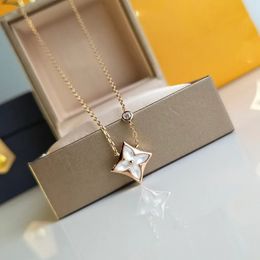 Diamond necklace Earrings Set womens pendant fashion Jewellery shell 18K gold chain Luxury Brand gift with boxV5