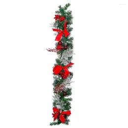 Decorative Flowers Christmas Door Wreath Artificial Garland Decorations With Red Ribbons Decorated For Home Fireplaces Walls Por