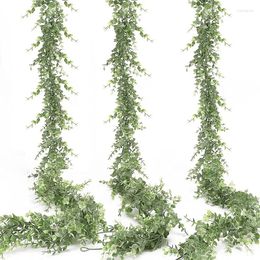 Decorative Flowers 3pcs 180cm Fake Eucalyptus Ivy Garland Wall Hanging Artificial Plant Vine For Wedding Home Garden Decor DIY