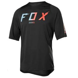 Dt6e Men's T-shirts Fox Xamo Jersey Short Sleeve Cross Country Motorcycle Downhill Shirt Mountain Bike Moto Costume Mx Summer Mtb T-shirt