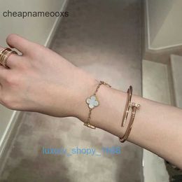 Classic Fashion Charm Van Bracelet clover Lucky four-leaf bracelet plated with 18k rose gold five-flower female gift fashionF6PI7HEG